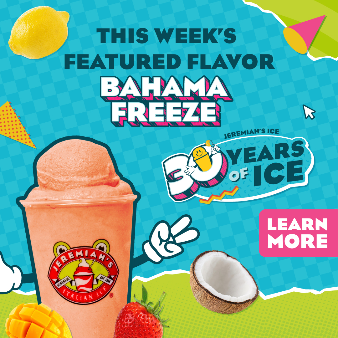 This week's featured Italian Ice flavor - BAHAMA FREEZE!
