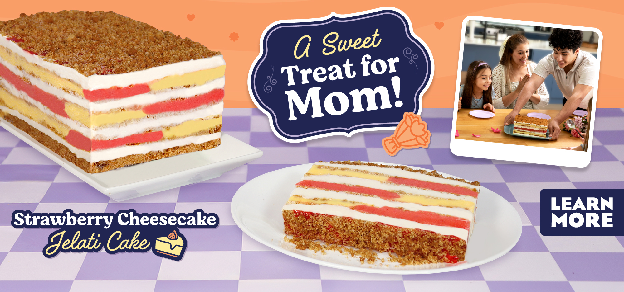 Pre-Order a Strawberry Cheesecake Jelati Cake For Mom!