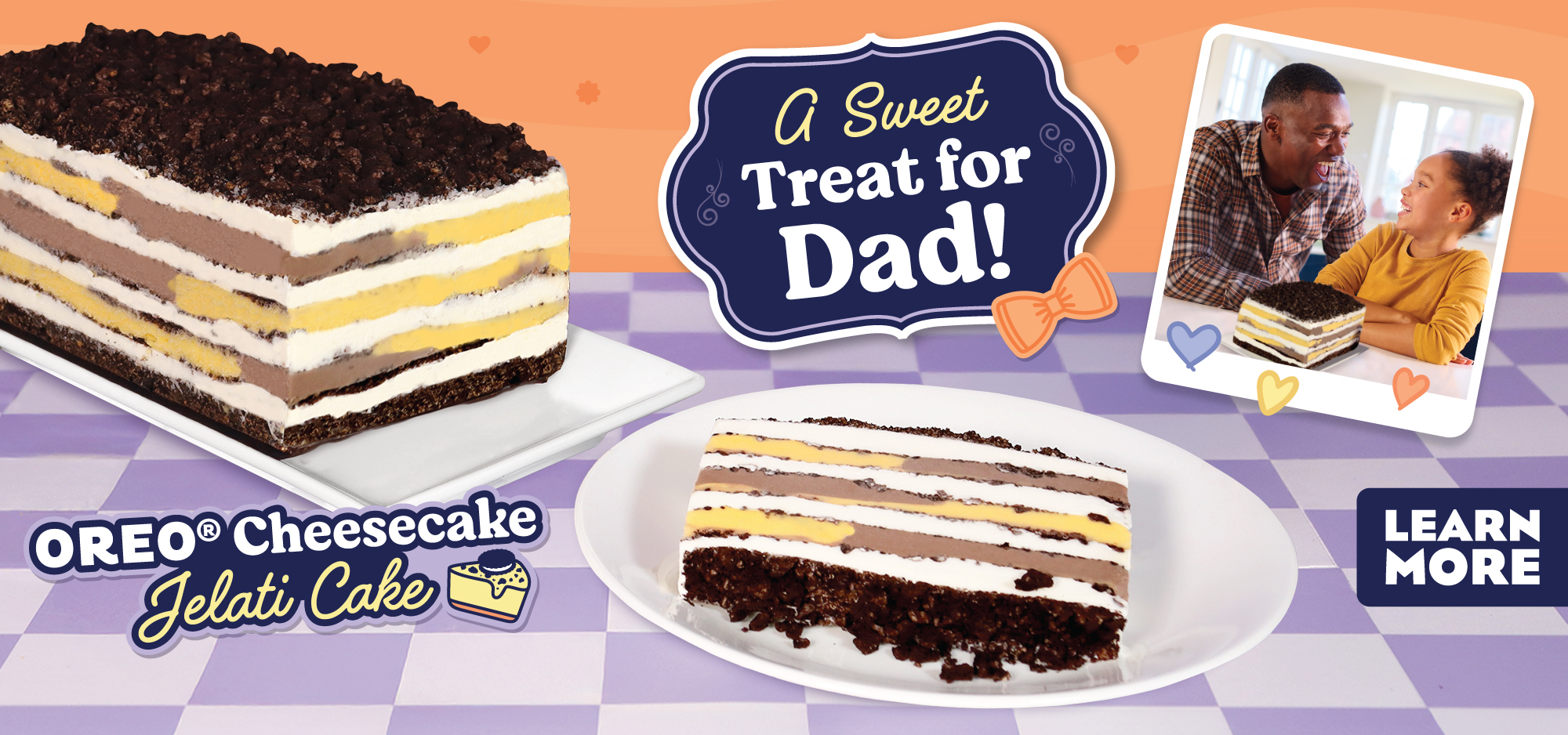 Dad will love the Oreo Cheesecake Jelati Cake!