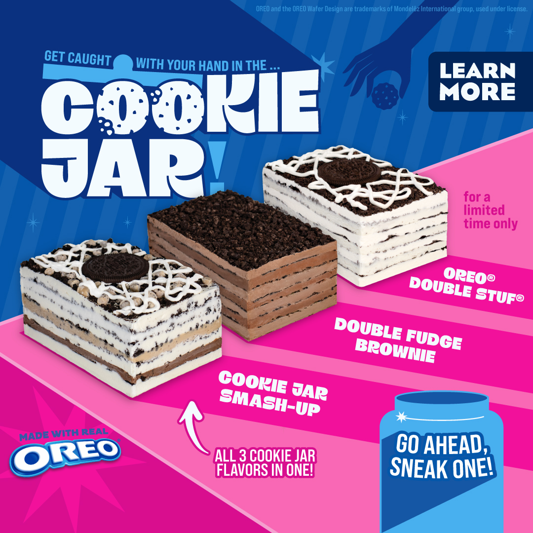 Treat yourself to our all new Cookie Jar Jelati Cakes! Order in the app!