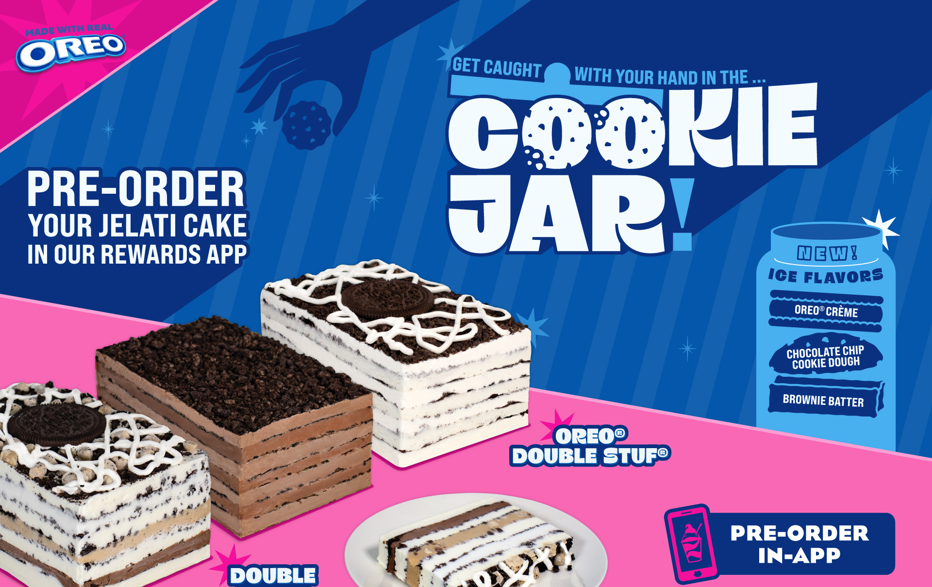 Treat your squad to a Cookie Jar Jelati Cake!