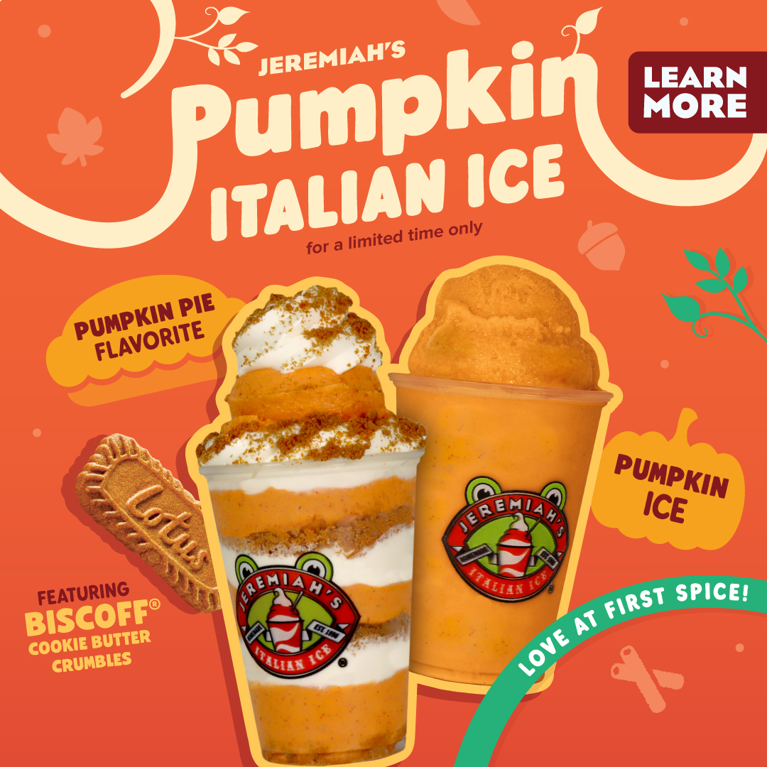 Fall back in love with Pumpkin Italian Ice - Now available!