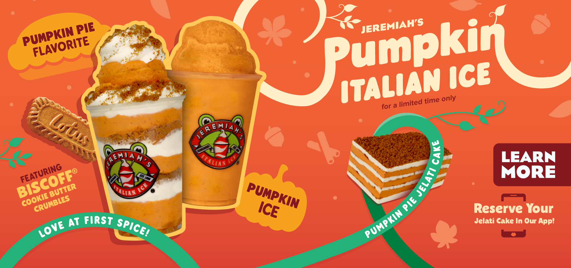 Pumpkin Italian Ice now available at Jeremiah's!