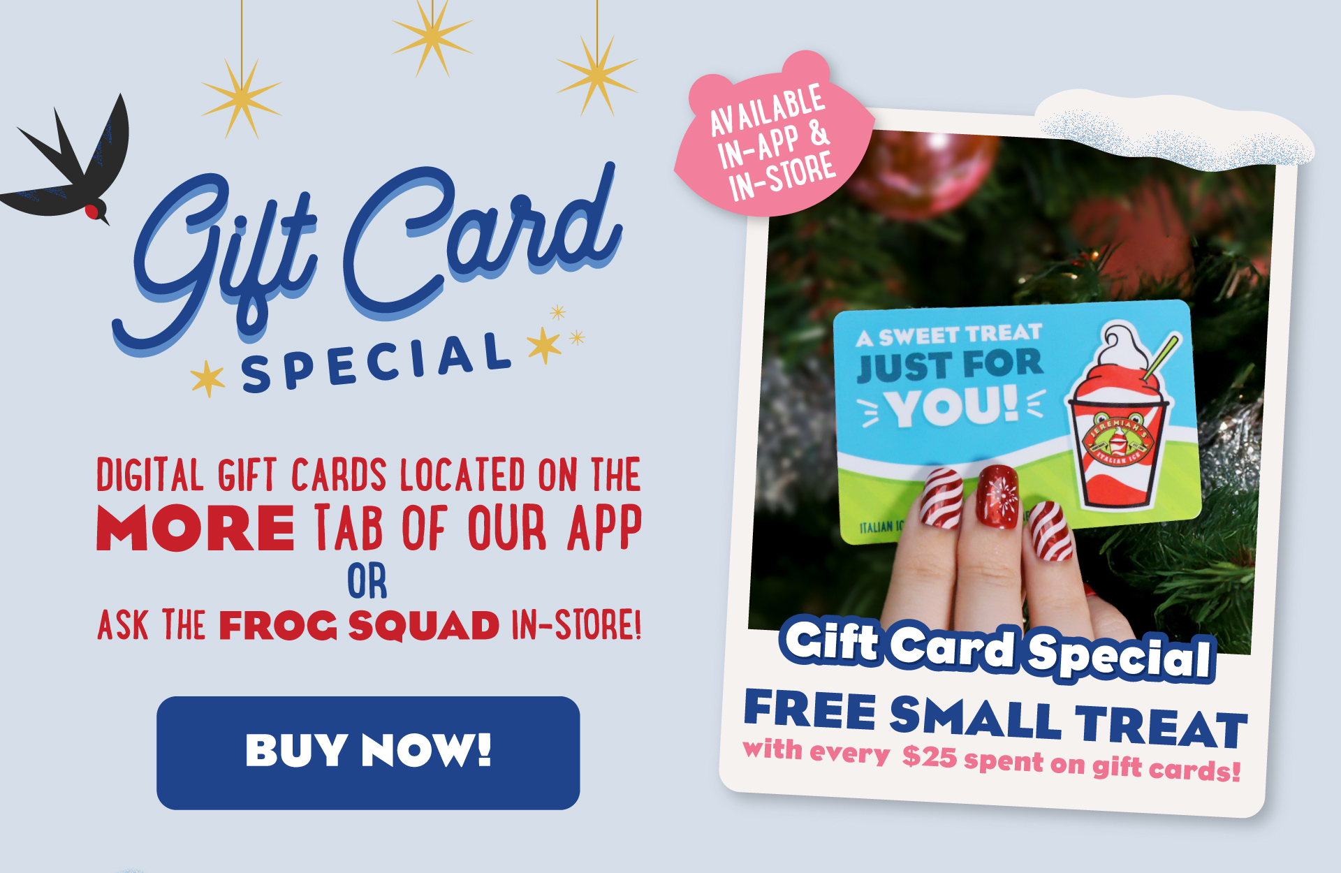 Purchase Mobile Gift Cards in the Rewards App! 